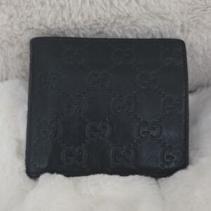 Gucci Black Embossed Leather Unisex Wallet